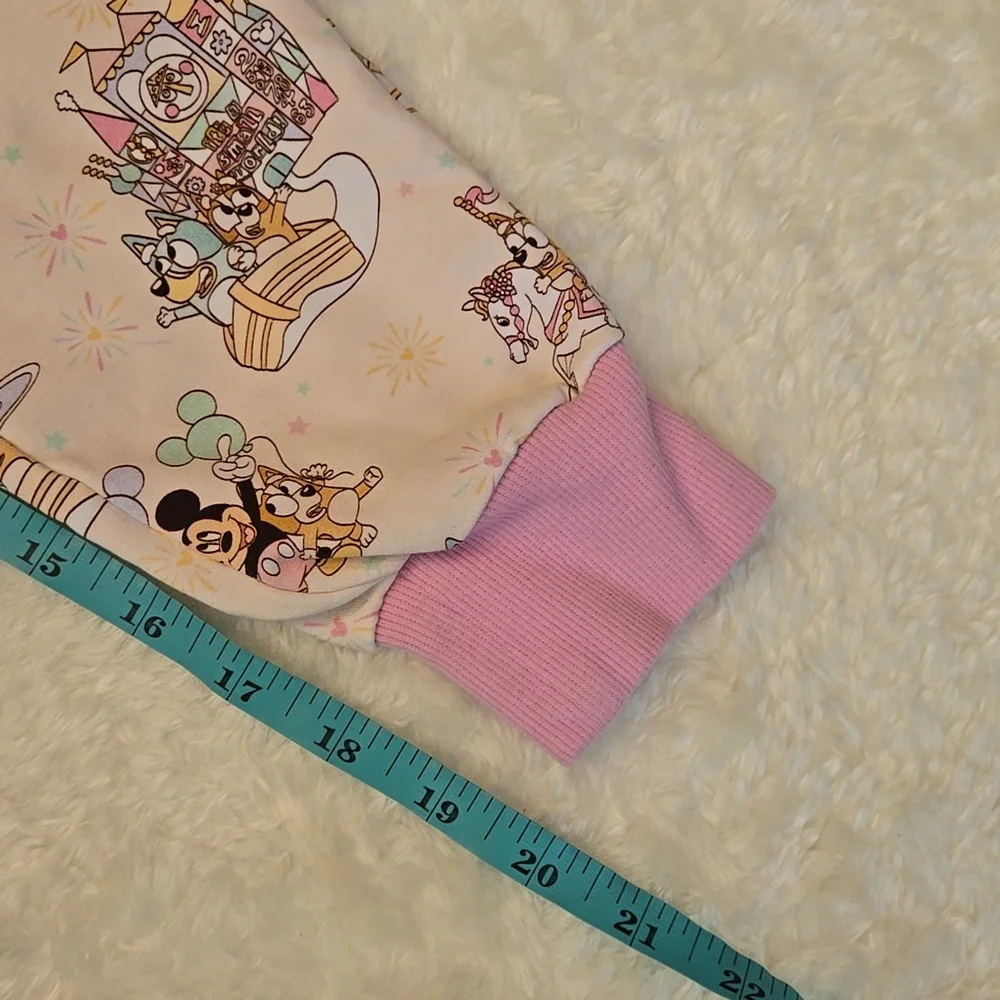 Blush Lotus Bluey & Mickey Jogger Pants, Girls Size 7, Great Condition